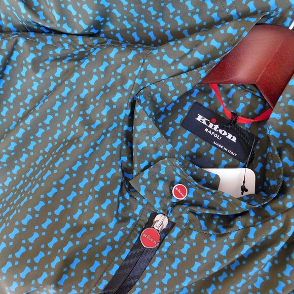 NWT Saks Fifth Ave novelty graphic mushroom print slim fit SS button camp shirt - Picture 14 of 16